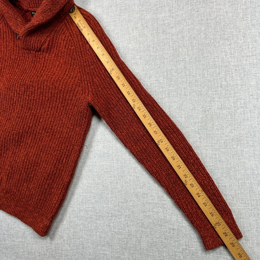 Banana‎ Republic Shawl Collar Sweater Mens M Rust Marled Knit Pullover Academia